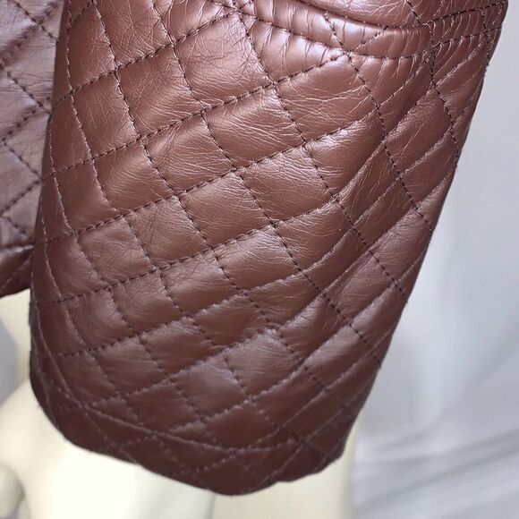 NWT Harve Bernard Women's Textured Quilted Jacket Chocolate Brown Small - Picture 8 of 14